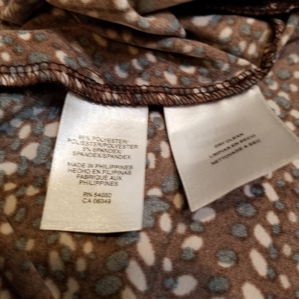 Jones New York dark brown and cream print dress - Picture 6 of 6